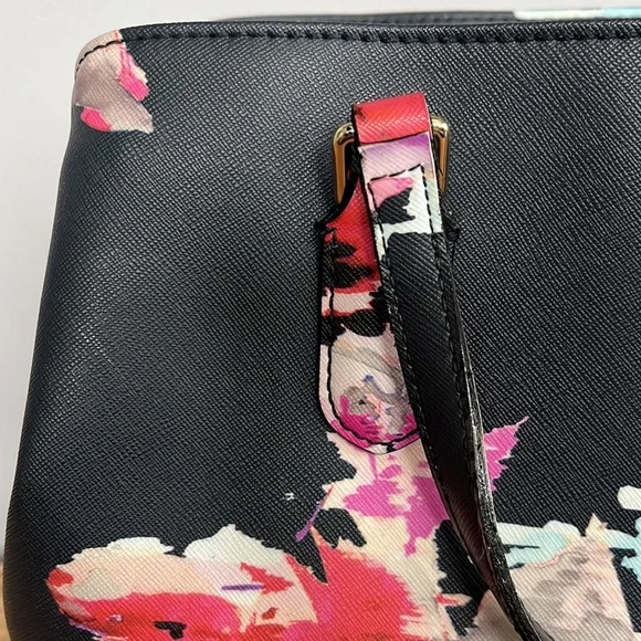 Kate Spade Black and Pink Floral Shoulder Bag - Picture 9 of 16